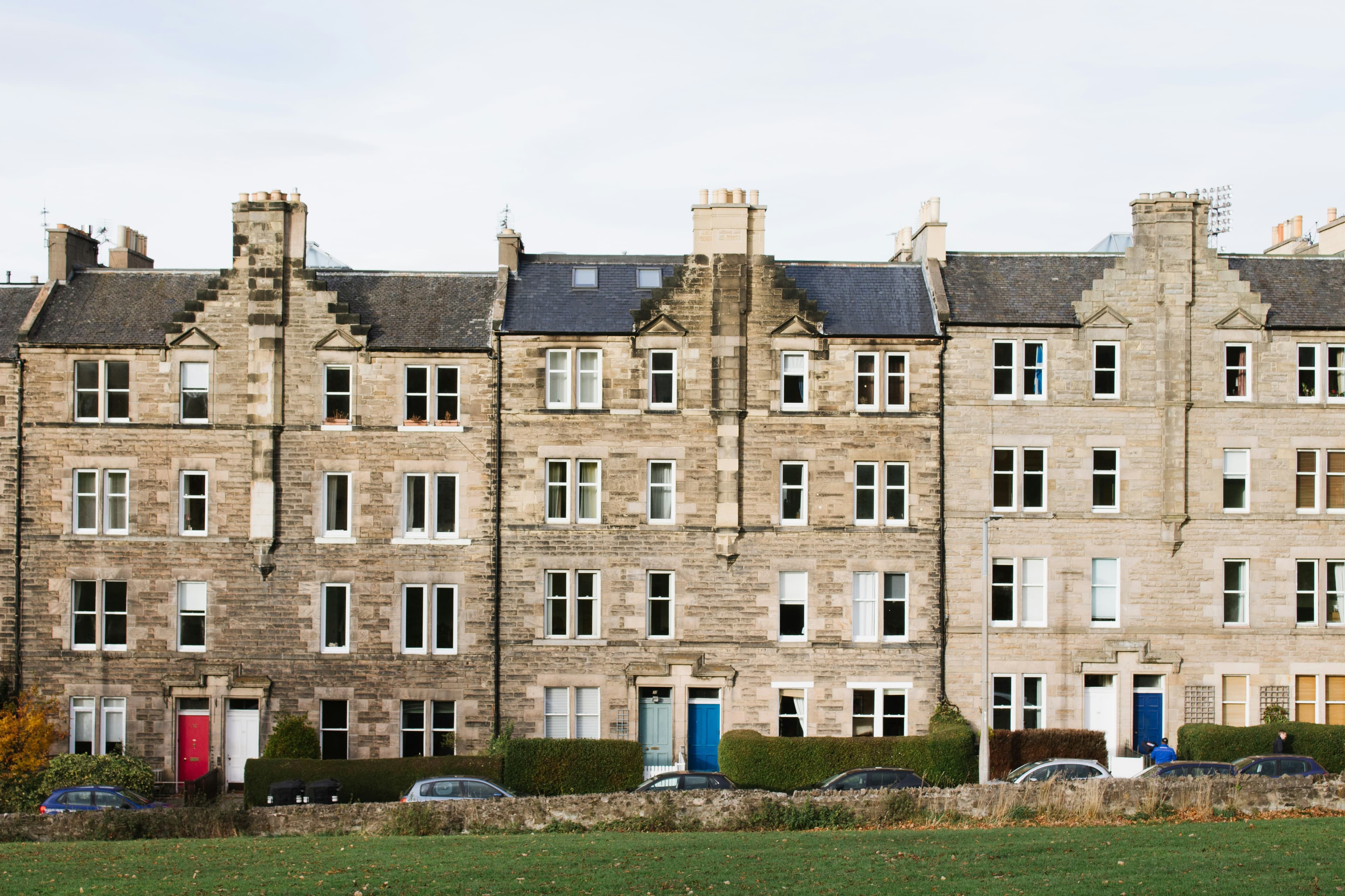Shared residential building viewed from street level